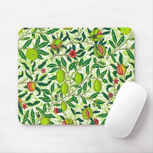 Tapis De Souris William Morris Fruit exotique, Vert citron vert (Avec souris)