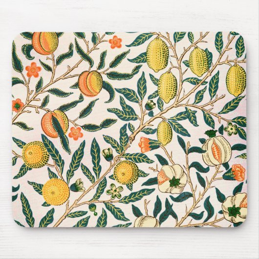Tapis De Souris William Morris Fruit grenade Ornement blanc (Devant)