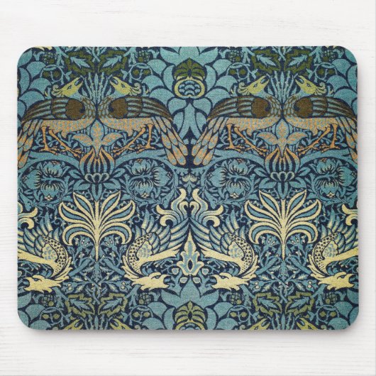 Tapis De Souris William Morris Peacock and Dragon Woven Design (Devant)