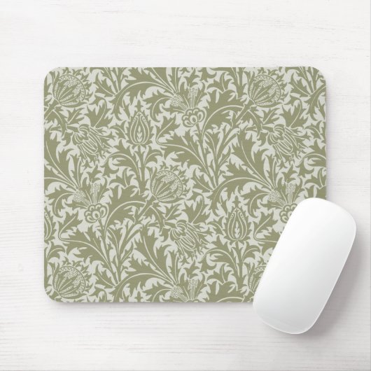 Tapis De Souris William Morris Thistle Sage Green Motif (Avec souris)