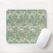 Tapis De Souris william morris tulip papier peint textile vert (Avec souris)