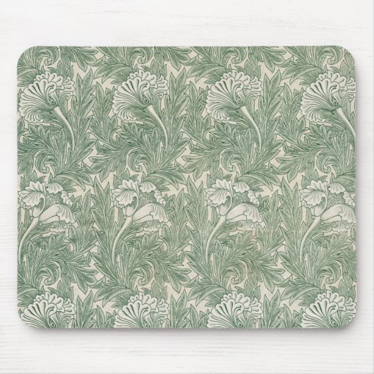 Tapis De Souris william morris tulip papier peint textile vert (Devant)