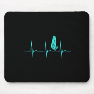 Tapis De Souris Windsurfer Heartbeat Ekg Pulse Water Sport Windsur