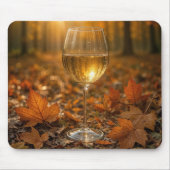 Tapis De Souris Wine Glass In Autumn Leaves (Devant)