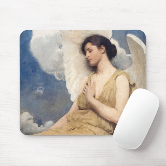 Tapis De Souris Winged angel figure sleeping dreaming on clouds (Avec souris)