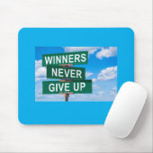 Tapis De Souris Winners Never Give Up Motivational Mouse Pad (Avec souris)