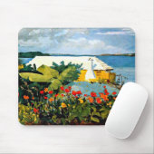 Tapis De Souris Winslow Homer : Jardin aux fleurs et bungalow (Avec souris)