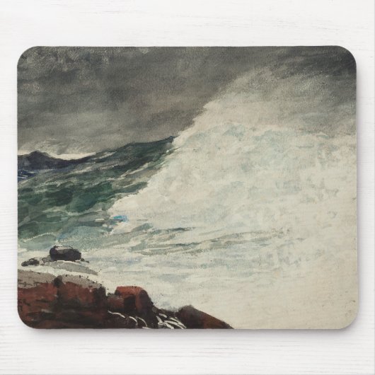 Tapis De Souris Winslow Homer - Le cou de Prout, briser la vague (Devant)