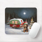 Tapis De Souris Winter Dachshund Caravan Christmas Adventure (Avec souris)