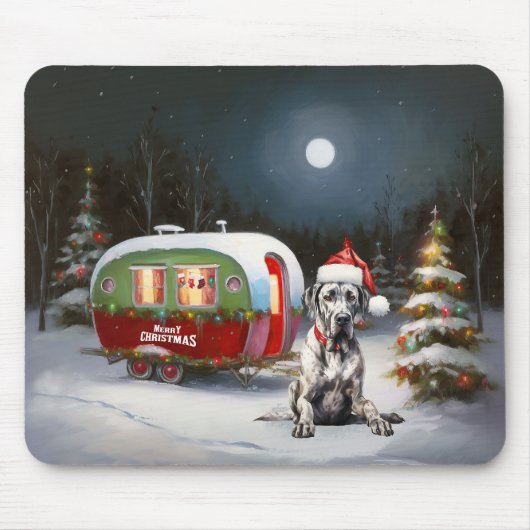 Tapis De Souris Winter Great Dane Caravan Christmas Adventure (Devant)
