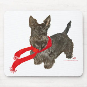 Tapis De Souris Winter Scottie in Wam Scarf