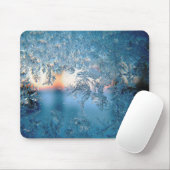 Tapis De Souris Winter Sunlight Through Frosted Ice Crystals Glass (Avec souris)