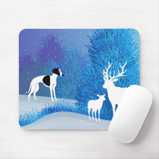 Tapis De Souris Winter Whippet (Avec souris)