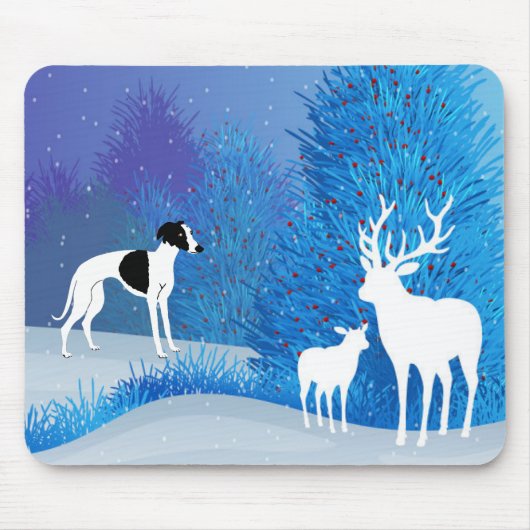 Tapis De Souris Winter Whippet  (Devant)
