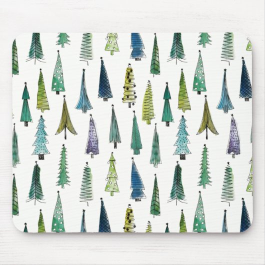 Tapis De Souris Winterholiday Evergreen Trees (Devant)