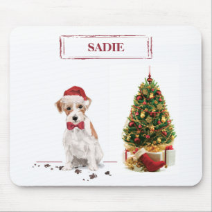 Tapis De Souris Wire Haired Jack Russell Funny Christmas Chien