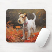 Tapis De Souris Wirefox Terrier en automne Leaves automne Inspire (Avec souris)