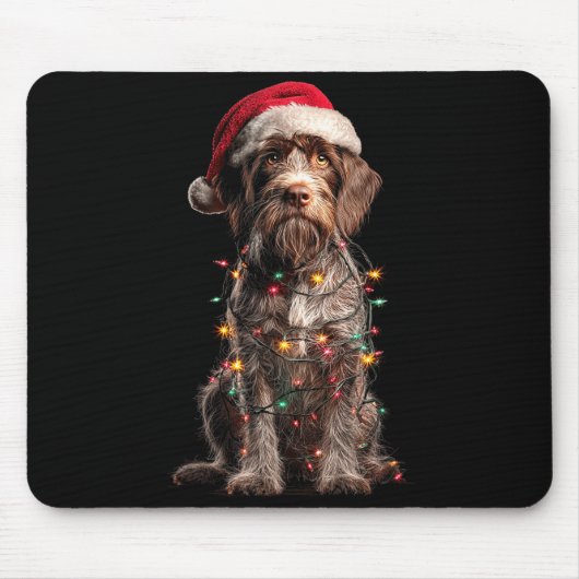 Tapis De Souris Wirehaired Inting Griffon Christmas Graphics Dog L (Devant)