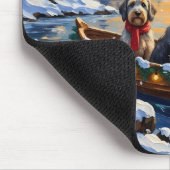 Tapis De Souris Wirehaired Pointing Griffon Christmas Boat Holiday (Coin)