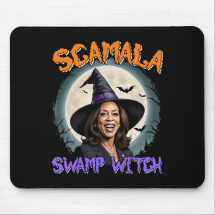 Tapis De Souris Witch Scamala Harris Anti Kamala Halloween Black P