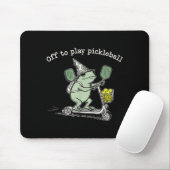 Tapis De Souris Wizard Frog Hold Racket Scooter Ride Off To Play P (Avec souris)