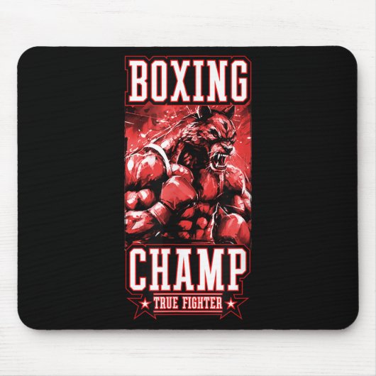 Tapis De Souris Wolf Boxing Champ _ Boxer Fighter Motivation  (Devant)