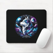 Tapis De Souris Wolf Celestial Dream Night Howling Moon Funny Wolv (Avec souris)