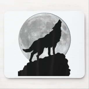 Tapis De Souris Wolf en lumière de lune T Chemise - Cool chiot à c