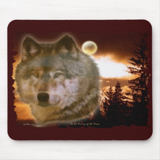 Tapis De Souris Wolf et Moon Mousepad (Devant)