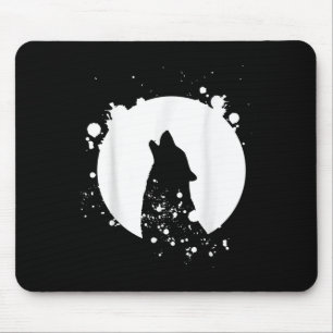 Tapis De Souris Wolf Hommes Silhouette Animal Motif De l'environne