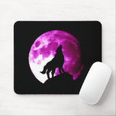 Tapis De Souris Wolf Howling à Moon (Avec souris)