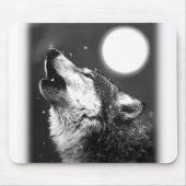 Tapis De Souris Wolf Howling à Moon (Devant)