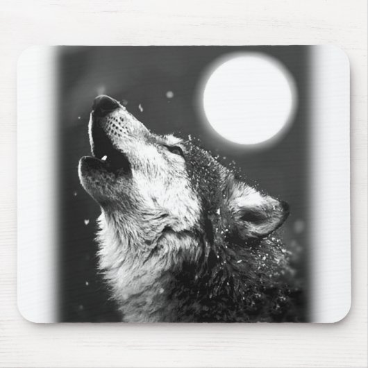 Tapis De Souris Wolf Howling à Moon (Devant)