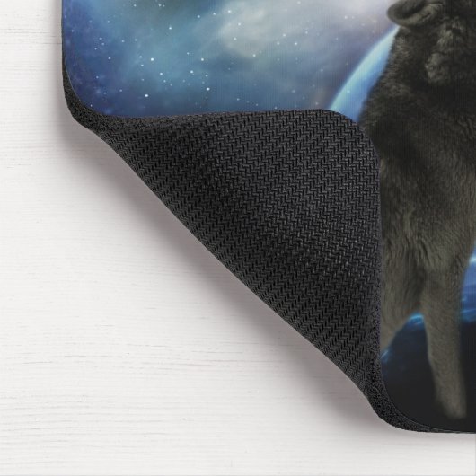 Tapis De Souris Wolf hurle sur la lune (Coin)