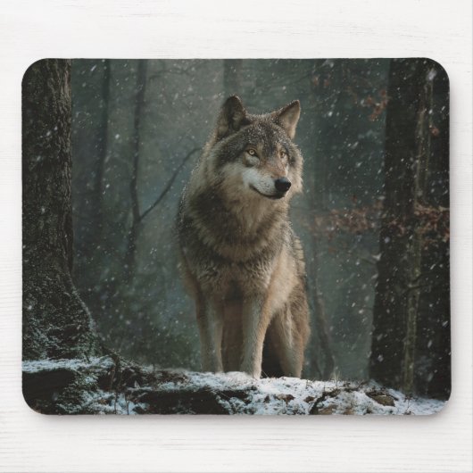 Tapis De Souris Wolf in Winter (Devant)
