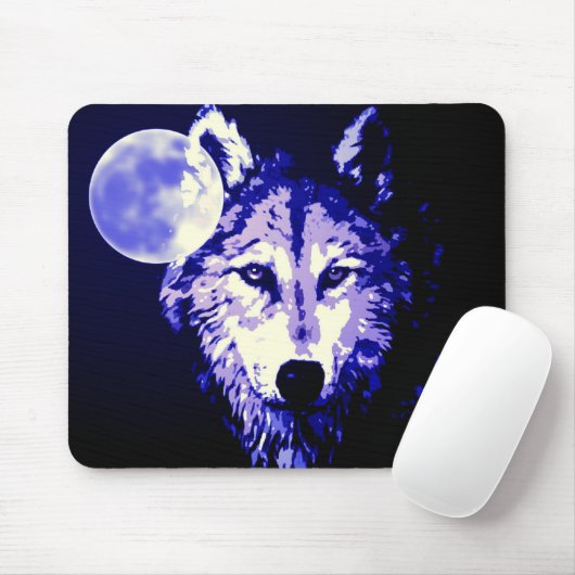 Tapis De Souris Wolf & Moon (Avec souris)