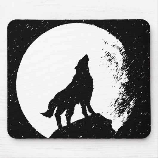 Tapis De Souris Wolf & Moon Silhoutte (Devant)