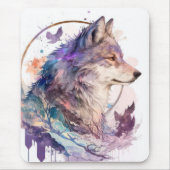 Tapis De Souris Wolf Portrait Animal Peinture Faune En Plein Air (Devant)