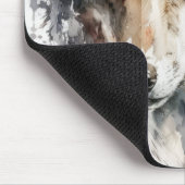 Tapis De Souris Wolf Portrait Animal Peinture Forêt faunique (Coin)