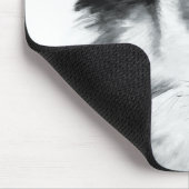 Tapis De Souris Wolf Portrait noir blanc (Coin)