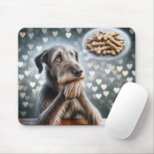 Tapis De Souris Wolfhound Irlandais Rêvant Des Os