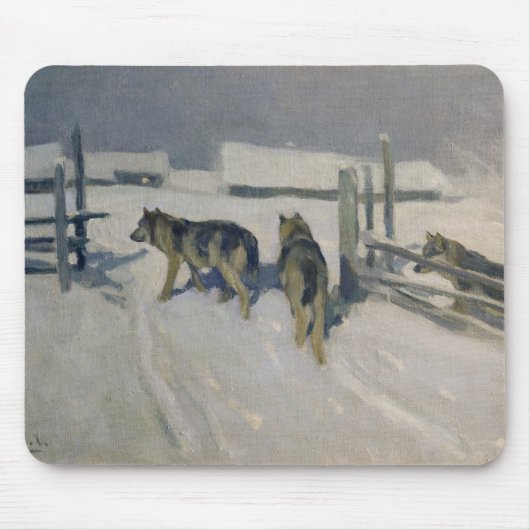 Tapis De Souris Wolfs, la nuit d'hiver, c.1910 (Devant)