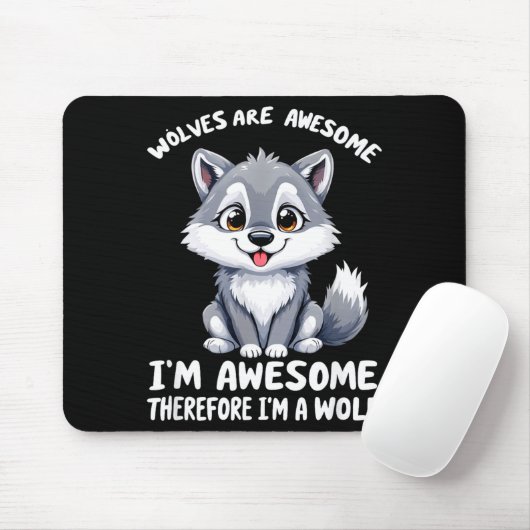 Tapis De Souris Wolves Are Awesome Funny Wolf Gif Zookeeper  (Avec souris)