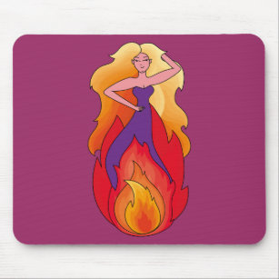 Tapis De Souris Woman on fire mousepad