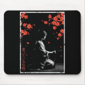 Tapis De Souris Woman Sitting Cherry Blossoms Japanese Art Women M (Devant)