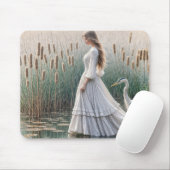 Tapis De Souris Woman Walking With Blue Heron (Avec souris)