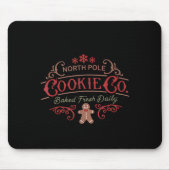 Tapis De Souris Women Retro Christmas Gingerbread Bakery North Le (Devant)