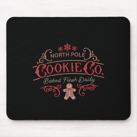 Tapis De Souris Women Retro Christmas Gingerbread Bakery North Le (Devant)