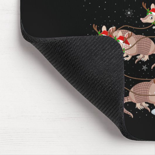 Tapis De Souris Womens Armadillo Santa Sleigh Flying Funny Magical (Coin)