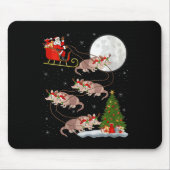 Tapis De Souris Womens Armadillo Santa Sleigh Flying Funny Magical (Devant)